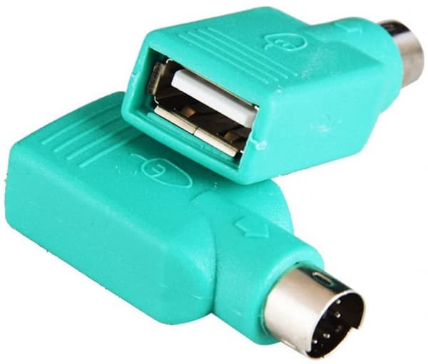PS2 till USB hona, PS/2 hane omvandlaradapter (Obs: Kan inte matcha alla moderkort, har matchningsproblem)