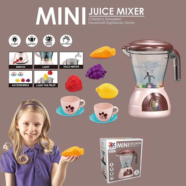 Barnas Blender Juicer Blender Blanding Med Kjøkkenutstyr Smoothie Maker Kjøkkenapparater Leke Lyd Lys Late Som Lek Læring Gave Alder 3+
