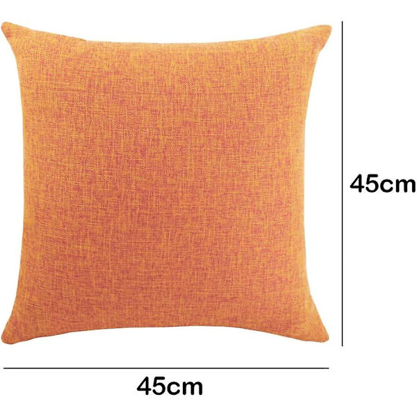 Set med 2 bomulls- og linputetrekk Sofa Hjemmedekorative putetrekk Klassisk putetrekk for hjem Stue Soverom Seng 45 * 45cm Orang
