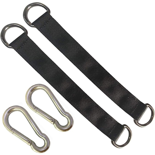 Trægynge Stropper, 2 stk. 25 cm / 9,8 tommer Trægynge Ophængningssæt Heavy Duty Ophængningsstropper Holder 440 lbs med Karabinhage Perfekt til Trægynge Hav 25cm Straps With Carabiner