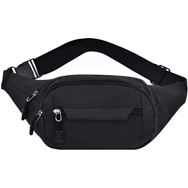 Bumbag midjeväska, vattentät 4 dragkedjor midjeväska löparbälte midjeväska justerbart bälte midjeväska för utomhuslöpning maraton gym cykl