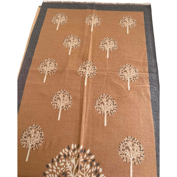 Kåpe-sjal i kashmir med treets liv - Reversibelt sjal for kvinner, pashmina-sjal, vinter-sjal for kvinner, stort sjal, varmt sjal, trykk med treets liv for damer