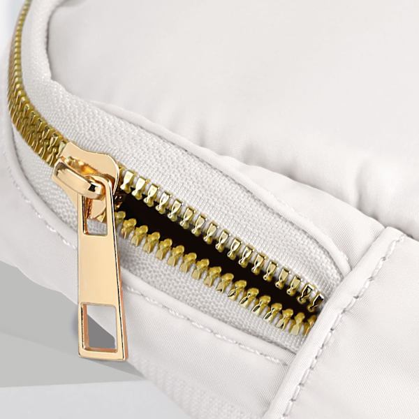 Bältesväska för kvinnor män Crossbody Fanny Pack Bum Hip Midjeväska med justerbar standardrem för löpning, Off White Bnylon Waterproof/Off White One Size