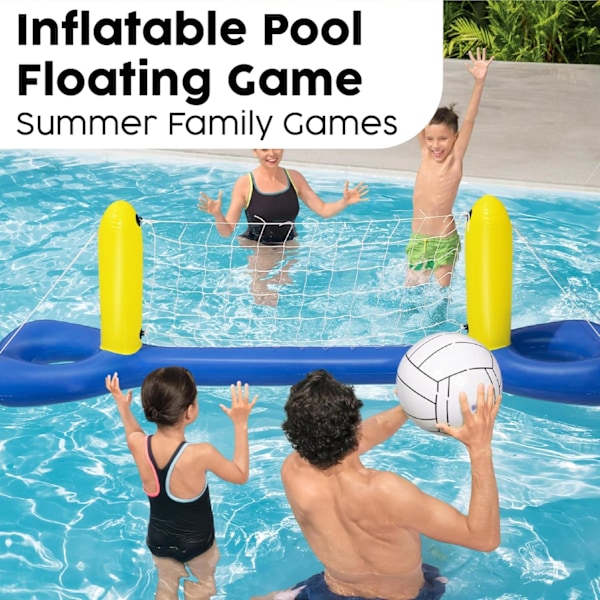 Uppblåsbar volleyboll | Pool leksak, komplett volleybollset, uppblåsbar boll och nät Inflatable Volleyball Game