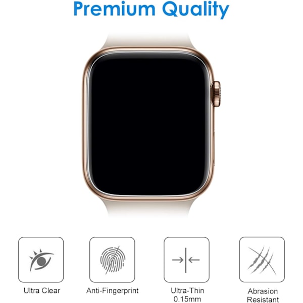 Skærmbeskytter til Apple Watch SE (2022/2020) /Serie 6 5 4 44mm, TPU HD Clear Full Coverage Film, 3-pak 44 mm