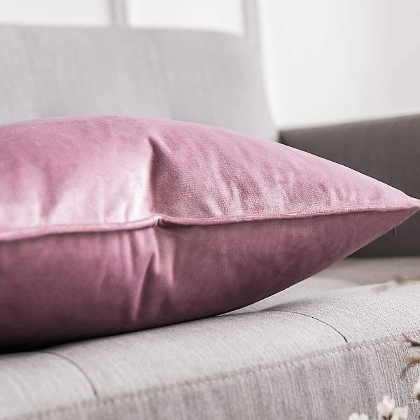 Set med 2 Sammetskuddfodral Dekorativa Kuddar med Dold Blixtlås Soffa Sovrum 18x 18 Tum 45 X 45 Cm Set med 2 Orange