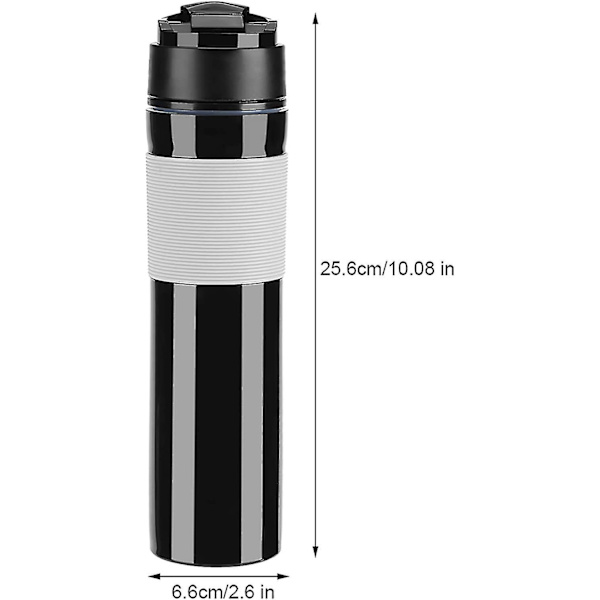 350 ml bærbar kaffepresse tesæt kaffebrygger rejse kaffekop (sort) (h-2)