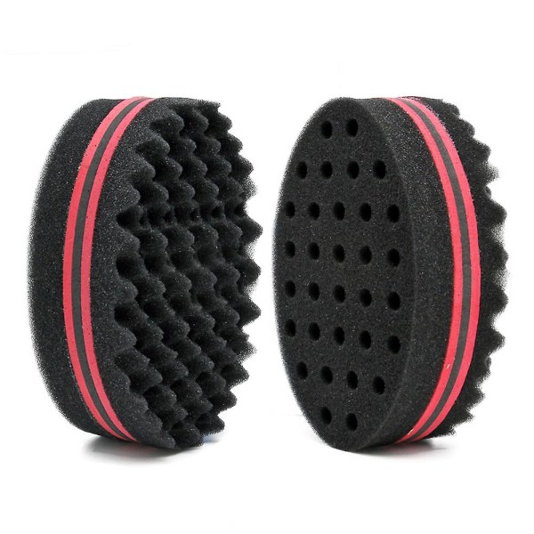 Hårsponges, Magic Barber Twist Curl Brush Sponge (2-pack, Svart)