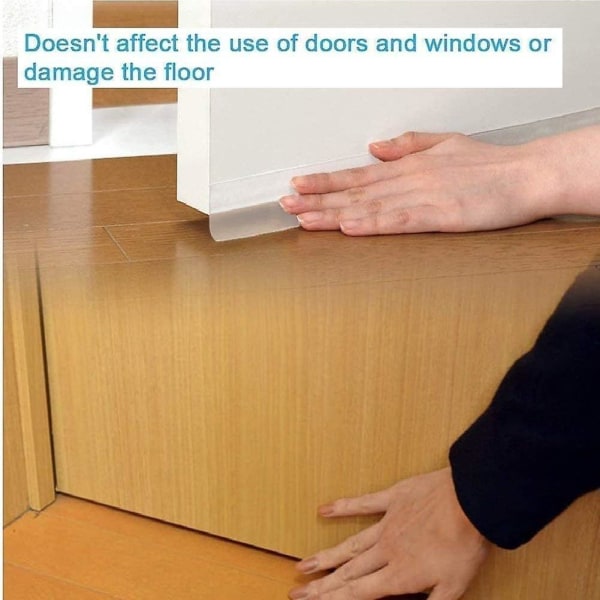 Självhäftande dörrbotten, 10m X 3,5cm Självhäftande silikontätningslist för dörr och fönster. Vattenskydd, insektsskydd, bullerreducering (trans