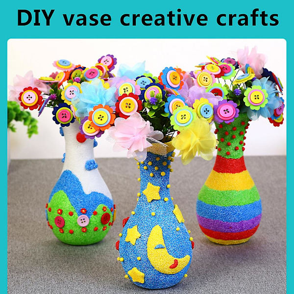 Filtblommor Vas Konst & Hantverk Kit För Barn Blomleksak DIY Kit Manuell Spel Leksak