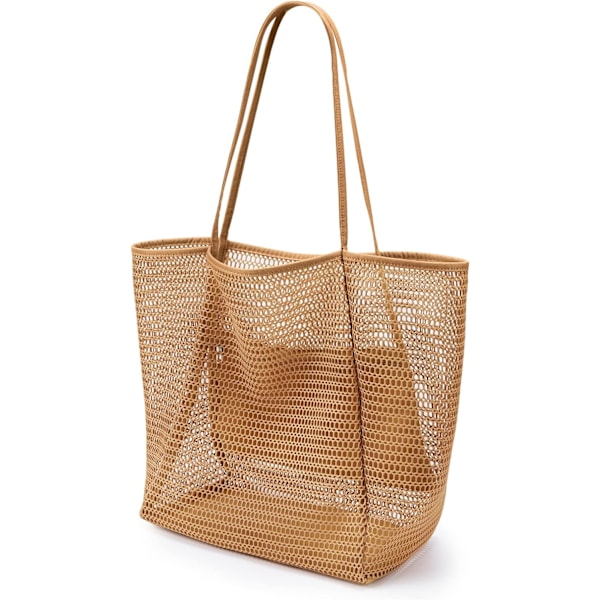 Mesh Tote Bag,23L Beach Bag Extra Large Tote Bags for Women with Zip Pocket Shoulder Bag Summer Beach Bags Reusable Shopping Bag for Picnic Holiday