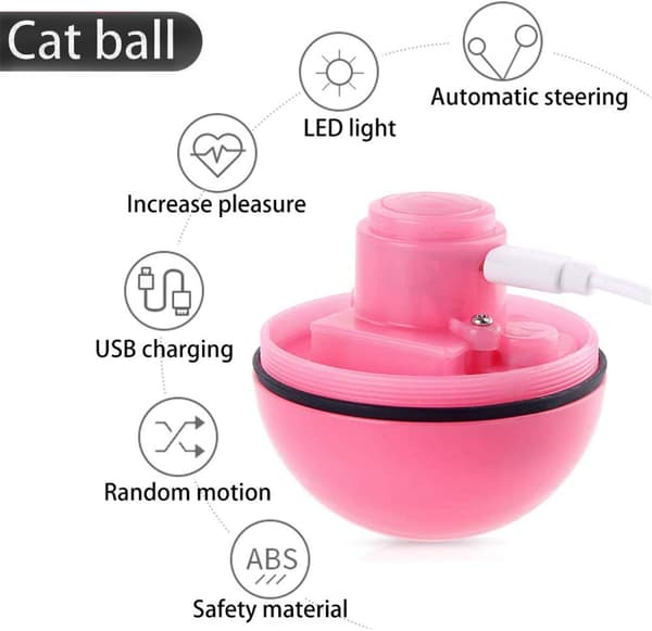 Dotpet Interaktiv Kattleksaksboll med LED-ljus, 360 grader