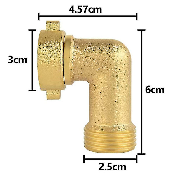 Hageslange Albuekobling, 90 Graders Slangeforlenger, Messing Albue Vann Slange Adapter (2-pak)