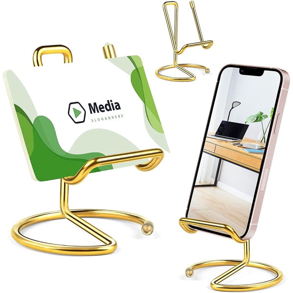 Dekorativt Display Stativ - Guld Metal Stativ Display Holdere, Visitkort Display Stativ, Plade Display Stativ Billede Foto Ramme Holdere, Bordplade Iro