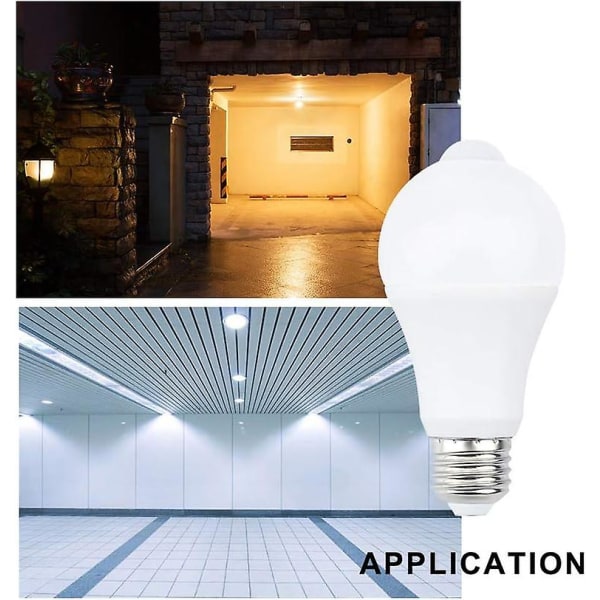 E27 LED-lampa med rörelsesensor Smart Light 9 W ersätter 90 W energisparlampa 120 strålvinkel, vit, E27, 9 W