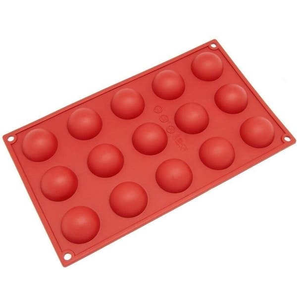 Silikoneform 15 stk Halvkugleformede kupler Halvkugle Hvid Hvid
