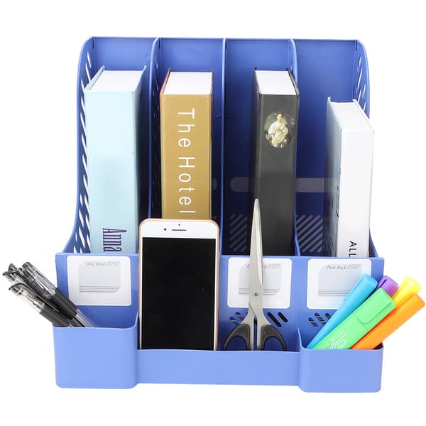 Moderne kontorudstilling magasinholder 4 rum organizer skrivebord dokument sorterer