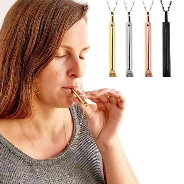 Meditationshalsband för andning, mindfulness-enhet för stresslindring, svart