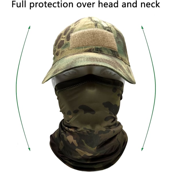 Camo Hatte til Mænd med Kølende Halsgaiter Baseball Caps Ansigtshalstørklæde Maske Hær Taktisk Militær Hat Halsrør Snoods til Løb Jagt Lejr Camo Pythons One Size