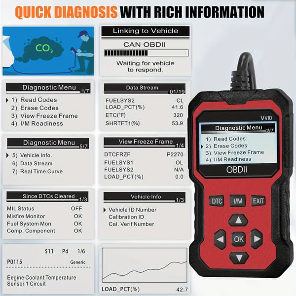 Avancerad universell OBD-II-skanner: för diagnostisering av motorfelkoder