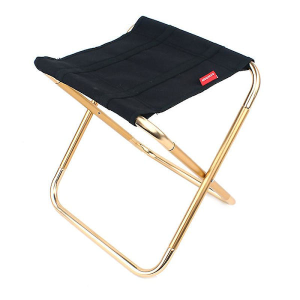 Bærbar Foldbar Skammel Mini Campingstole Ultralet Aluminium Foldbar Sæde Stol Med Opbevaringspose Til Vandreture Rejser Fiskeri Grill Picnic Sort
