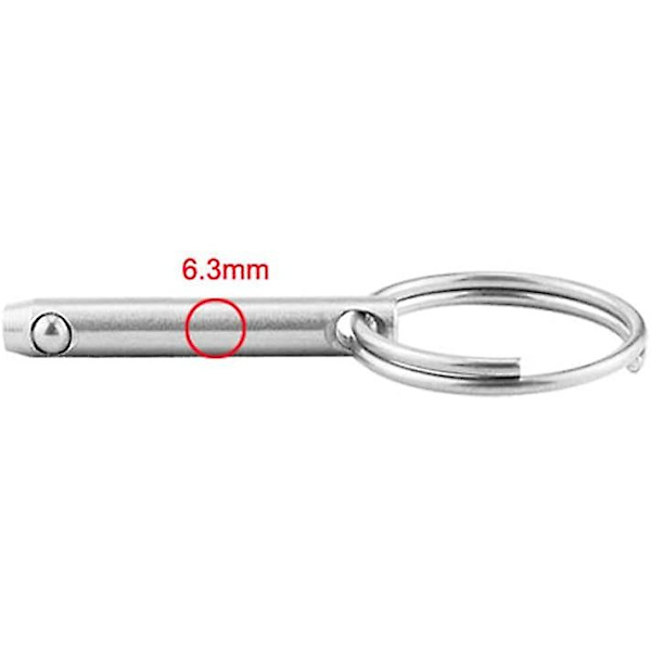 4 stk. Hurtigutløserkulepinner, 316 rustfritt stål Hurtigutløserpinner Diameter 6,3 mm med fjærkuleende