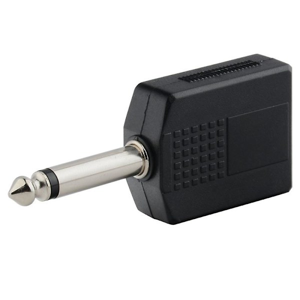 Hunstik Audio Adapter Hun til Dobbelt Hun Jack Audio Y Splitter Konvertere (2 stk, Sort)