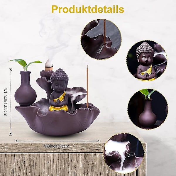 Røgelseholder Keramik Tilbagefald Røgelsebrænder Til Hjem Kontor Yoga Aromaterapi Ornament