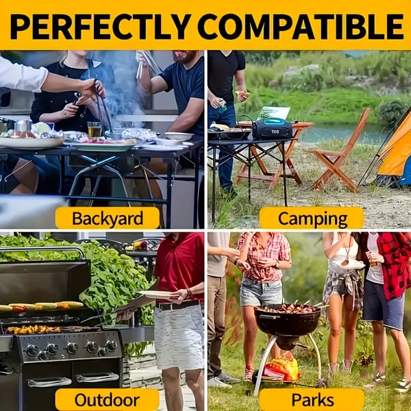 [Grillstativ og bakke] 2-delt sæt: Stativ og holder til grillspyd (9 riller)