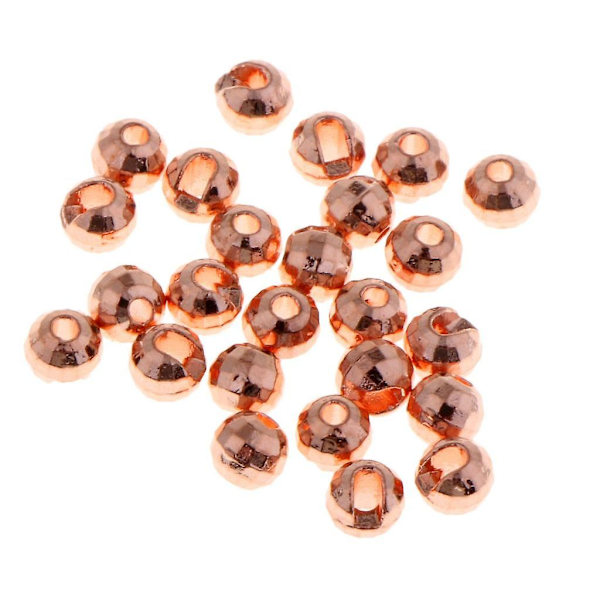 25 st Tungsten Flugbindnings-Beads med Spår, Diamantformade, 3 mm Koppar