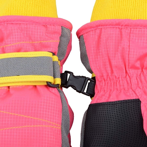Barn Skidhandskar Vinter Kalla Väder Vindtäta Varma Snowboard Sport Vantar för Pojkar Flickor B  Pink 67 years old