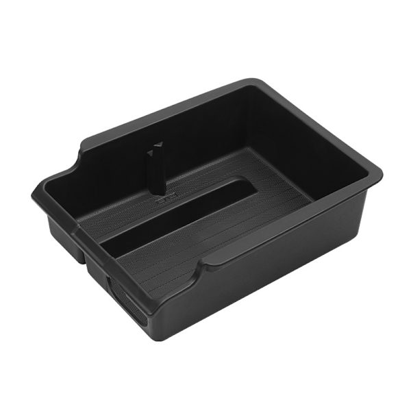 Tesla Model 3 2021-2023 och Y Armrest Center Console Organizer Fack, Förvaringslåda, Kolfibermönstrad, Designad för Tesla Tillbehör - Svart Editio Armrest Center Console Organizer Armrest Center Console Organizer