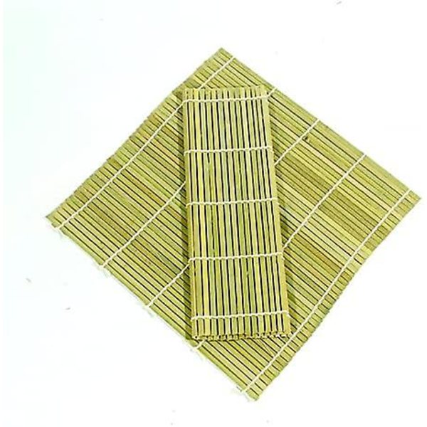 2 Pak Bambus Sushi Matte Sushi Rulle Bambus Sushi Rullematte Maker 9,5 Tommer Kvadrat