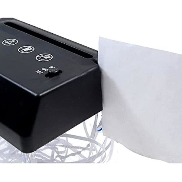 Smal USB-driven pappersförstörare för hemmet/kontoret (1 st, svart)