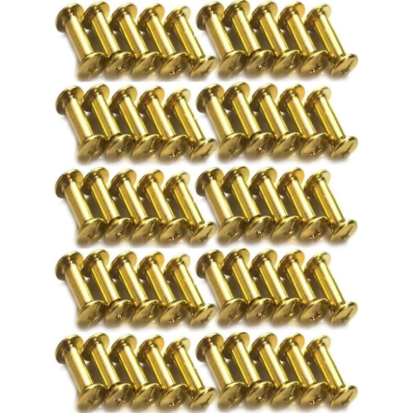 50 kpl pyöreävarsi metallikiinnitysruuvit kynsitolpat Niittipainike kiinteät vyön kiinnitysruuvit itse tehtyyn nahkakoristeeseen Sidontakorjaus Chicagon ruuvit M5x15