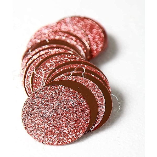 Glitter Rose Gold Cirkelprik Garland Party Dekorationer Papir Polka Dots Hængende Streamer String Bunting Banner Baggrund