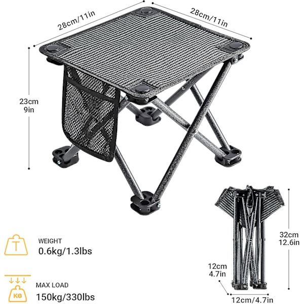 Foldbar Skammel Ultralet Foldbar Campingstol Med Netlomme Multifunktionel Praktisk Bærbar Til Strand Have Fiskeri Vandreture Rejser Og Udendørs