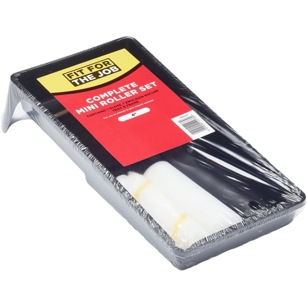 Universaali minirullasarja, 4 osaa, lateksimaalaukseen, kiiltävään ja matta maaliin, pieni rulla ja lokero, seinän, katon, puun, metallin maalaamiseen 4pc Emulsion & Gloss Set 4pc Emulsion & Gloss Set