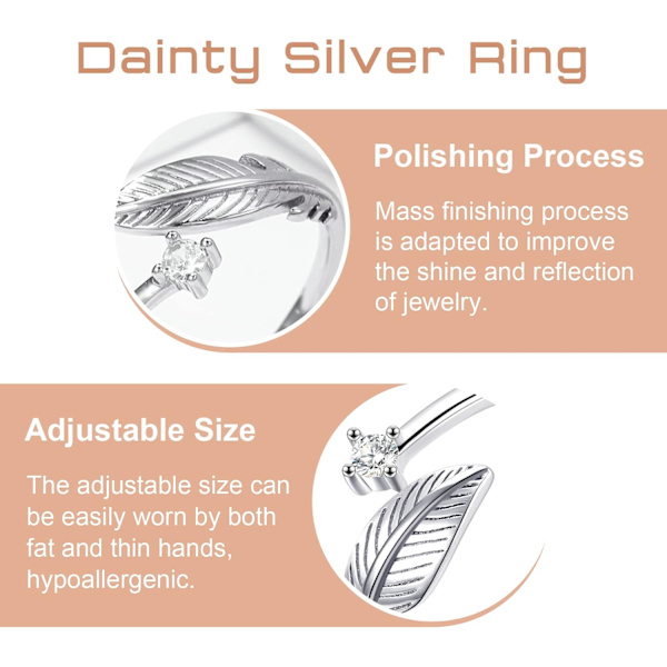 Sølvringer for kvinner, kjærlighetsknute-ringer, justerbare åpne fjærringer, smykkegaver, kryssede ringer for kvinner med cubic zirconia style1