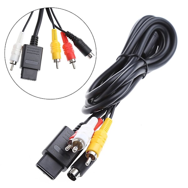 1,8 m / 6 jalkaa monitoiminen Av Audio Video A / v Tv-kaapeli 64 N64:lle Ngc Snes:lle