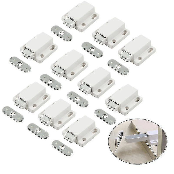 10 st Magnetiska Skåpslås Push To Open Magnet Låsset För Kök Trä Dörr
