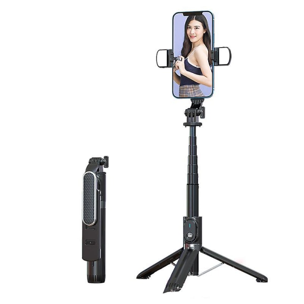Allt-i-ett utdragbart Selfie Stick-stativställ för telefon med Bluetooth fjärrkontroll