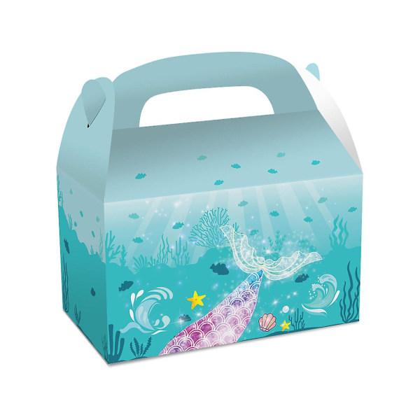 12 stk Farverige havfruegave papirposer Ocean Sea Life gaveæsker til undervandsverdenens skabninger Tema Børn Fødselsdag Bryllup Baby Shower Party Supplies