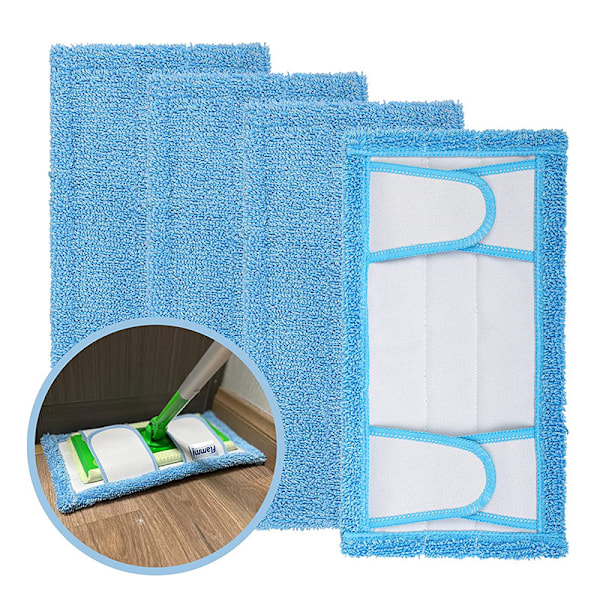 3 kpl Mikrokuitu Mop-Päällysteitä Swiffer Sweeperille, Sopii Märkään ja Kuivaan Käyttöön, Uusiokäyttöinen ja Sopii Monille Lattiatyypeille