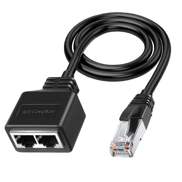 LAN Ethernet-adapter RJ45 hane till 2 honuttag, splitter RJ45 1 till 2 Ethernet LAN-nätverksadapterkabel