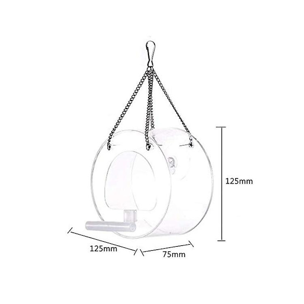 Fågelmatare, Akryldispenser, Hängande, För Fönster, 12,7cm*7,5cm*12,7cm