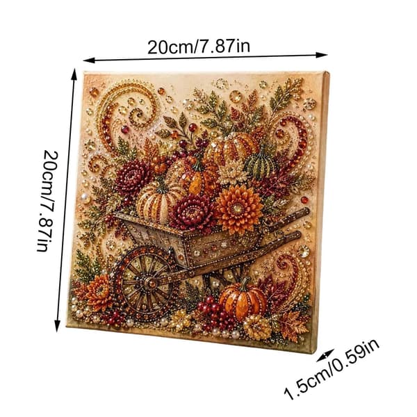 Efterårstema perlemaleri sæt, DIY diamantbroderi sæt, vægdekoration Pumpkin