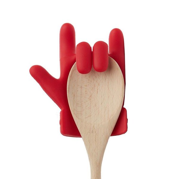 Creative Utility Kitchen Gadget Finger Style kattilan kansi roiskeenkestävä korkea keittolusikan pidike (ilman astioita)