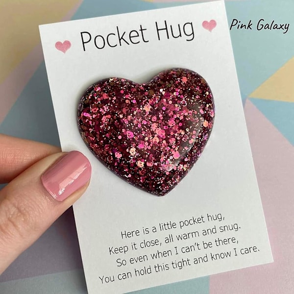 Taskuhug Heart Mini - söpö taskuhug-koriste, käsintehty pieni sydän taskuhug