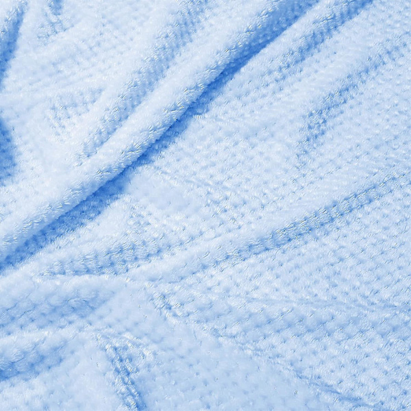 Flanellpute, 127x178 Cm Myk Sofa Pledd, Waffle Fleece Pledd For Sofa, Babyblå Pledd